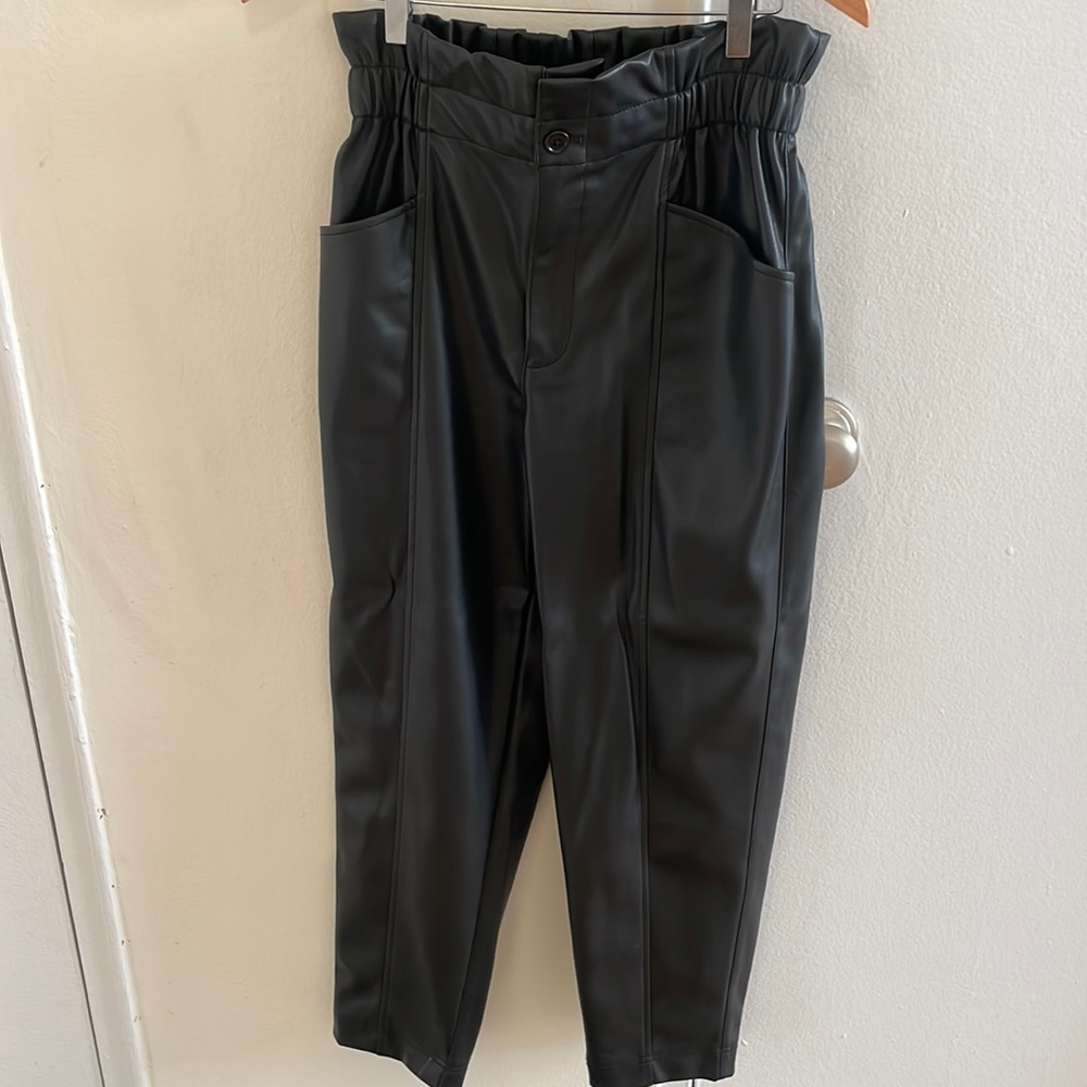 Madewell Vegan Leather Pull-On Paperbag Pants